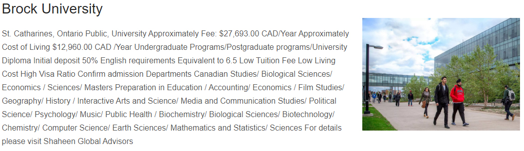 University of brock